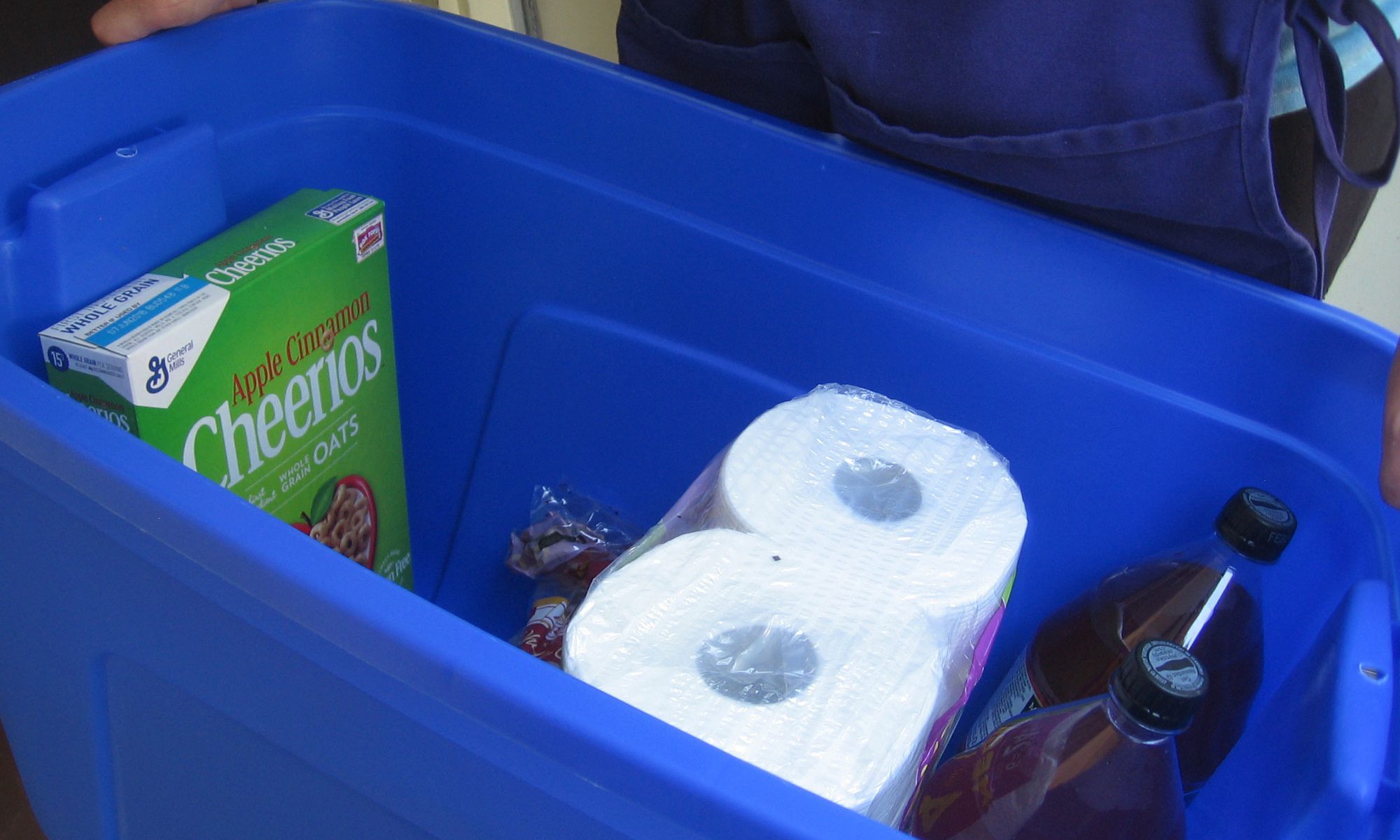 Crate with groceries